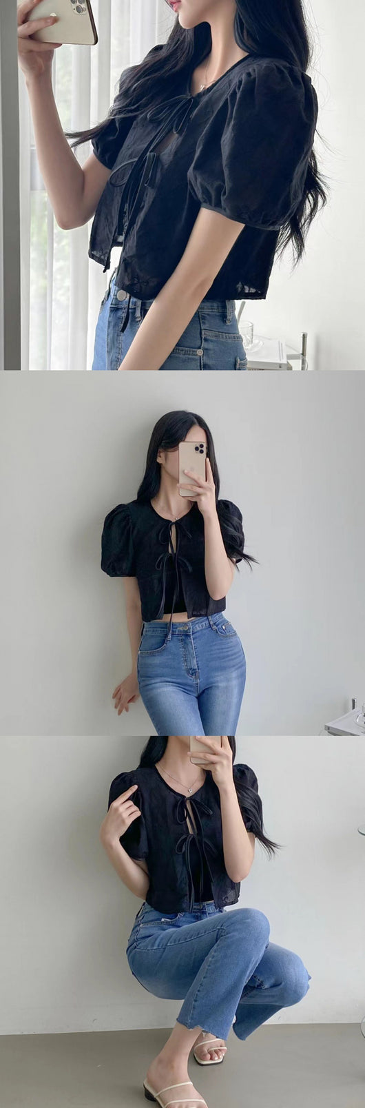 Blusa Tejida con Cordones - Manga Corta Elegante - Image 16