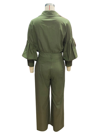 Conjunto de Dos Piezas: Camisa Manga Larga y Pantalón Ancho en Algodón y Lino - Image 21