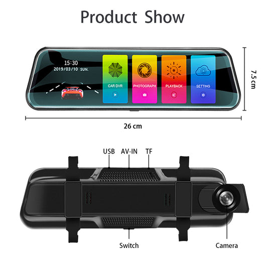 Espejo Retrovisor con Cámara Dashcam Dual Frontal y Trasera - Image 53