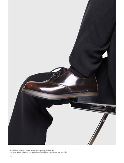 Zapatos de Cuero Bicolor con Suela Gruesa para Hombre - Casual y Profesional - Image 33