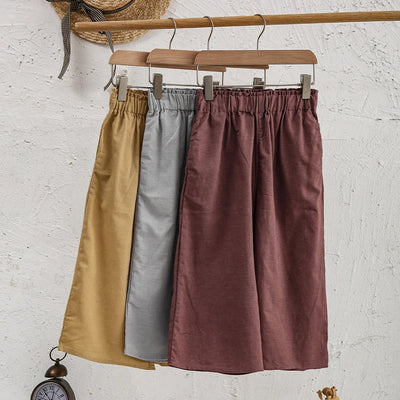 Pantalón Ancho de Lino y Algodón con Cintura Elástica - Image 49