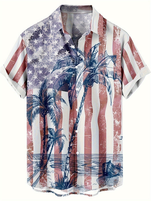 Camisa Manga Corta Hombre Estampado Floral 3D - Image 33