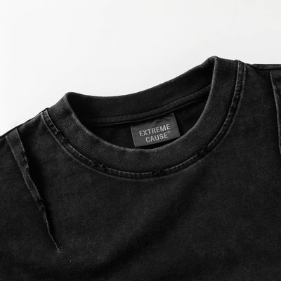 Camiseta Oversized Efecto Gastado con Costuras de Diseño - Image 32