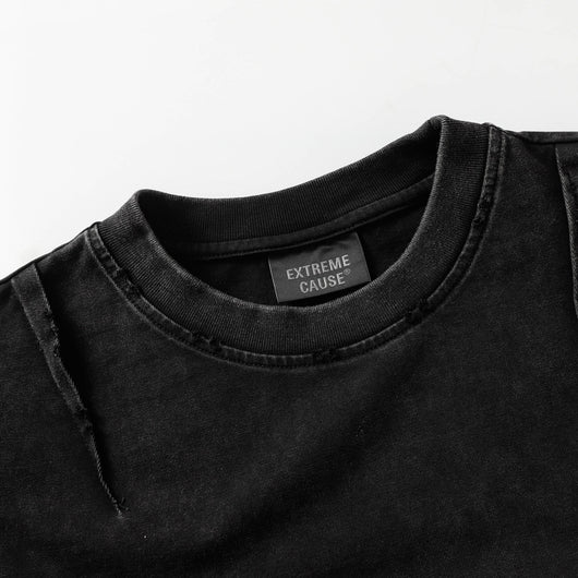 Camiseta Oversized Efecto Gastado con Costuras de Diseño - Image 32