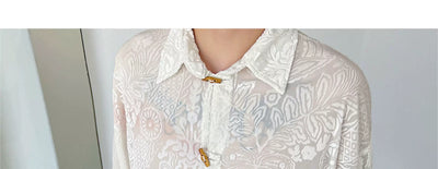 Camisa Hombre Terciopelo Jacquard con Botones de Asta de Vaca - Image 33