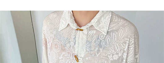 Camisa Hombre Terciopelo Jacquard con Botones de Asta de Vaca - Image 33