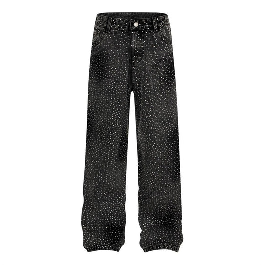 Pantalones Jeans Rectos Anchos con Detalles de Strass - Diseño Casual Moderno - Image 30