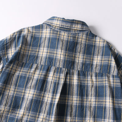 Camisa Retro Japonesa a Cuadros Lavada - Manga Corta Verano - Image 20