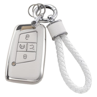 Funda Protectora para Llaves de Auto con Diseño Plateado y Llavero Elegante - Image 12