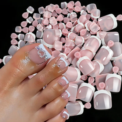 Uñas Postizas Cuadradas Cortas - 120 Piezas Francesas Blanco Premium - Image 34