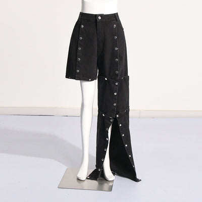 Jeans Talle Alto Irregular con Botones Desmontables - Image 16