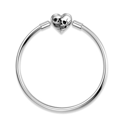 Pulsera de Plata Esterlina S925 Cadena Hueso de Serpiente con Calavera Doble - 3MM - Image 12