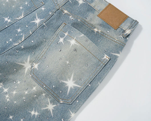 Jeans Sueltos Estampados XINGX con Efecto Apilado para Mujer - Image 9