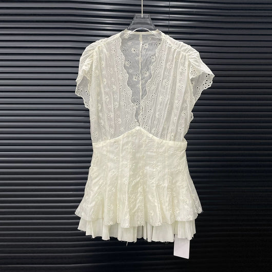 Blusa Falda Encaje Jacquard Escote en V - Colección Verano - Image 23