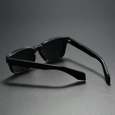 Black square-frame sunglasses with bright orange polarized lenses, designed for outdoor driving and anti-glare. - Image 21