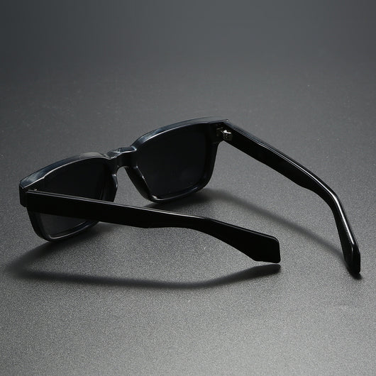 Black square-frame sunglasses with bright orange polarized lenses, designed for outdoor driving and anti-glare. - Image 21