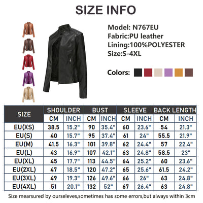 Chaqueta de Cuero para Mujer con Cierre de Cremallera - Diseño Clásico Elegante - Image 15