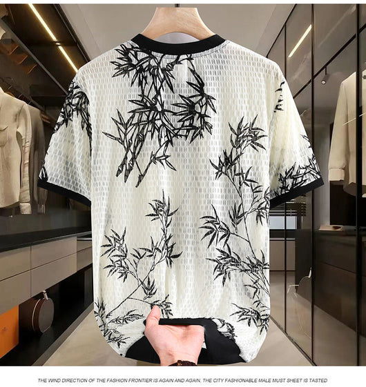 Playera Corta de Malla Ice Silk para Hombre - Fresca y Transpirable - Image 8