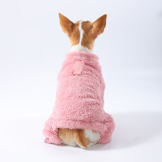 Ropa para Mascotas en Poliéster - Colores Sólidos con Pelaje - Image 10