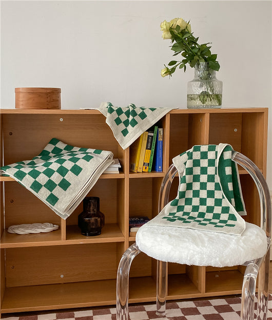 Toallas de Algodón Peinado Tejidas con Diseño Cuadrícula Padre e Hijo - Image 54
