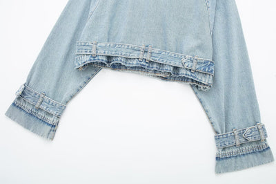 Chaqueta Denim Estilo Francés Ajustada con Cinturón - Image 23