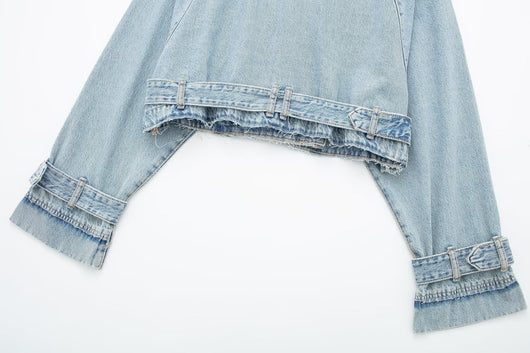 Chaqueta Denim Estilo Francés Ajustada con Cinturón - Image 23