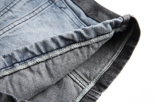 Shorts Camisa de Negocios Patchwork Denim Retro para Hombre - Image 24
