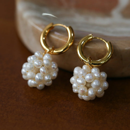 Aretes Esféricos de Perlas Tejidas a Mano para Mujer - Image 14