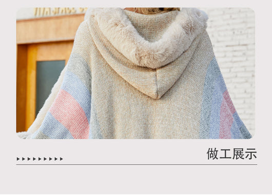Capa con Capucha Rayada para Otoño e Invierno - Image 17