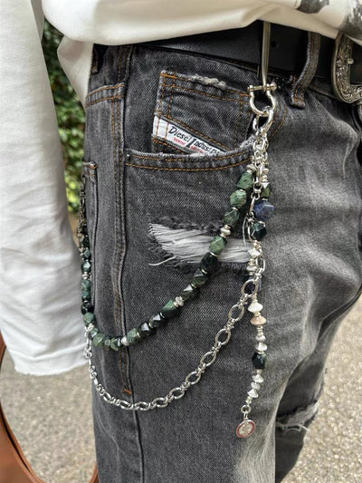 Pantalón Cargo Multifuncional con Cadena de Cintura y Cierre Combinado - Image 17