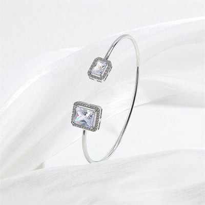 Pulsera de Diamante Agua Elegante para Mujer con Incrustaciones de Gota de Agua y Diamante Cuadrado - Image 15