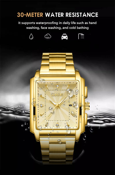 Reloj de Hombre con Esfera Cuadrada Grande y Correa de Acero Inoxidable - Image 12