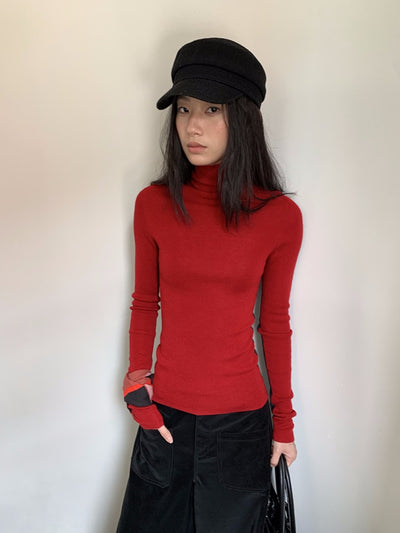 Suéter de Lana Slim Fit Bicolor con Contraste para Mujer - Image 30