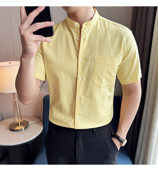 Camisa Hombre Lino Algodón Transpirable Ligera - Image 42