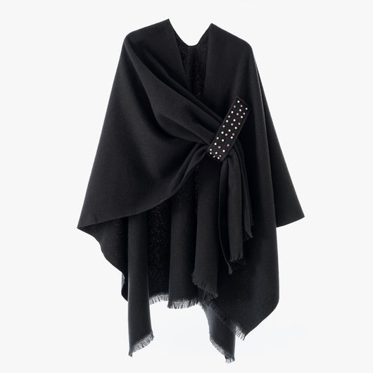 Poncho Cuadros Elegante para Viajes Invierno - Abrigo Cálido y Sofisticado - Image 23