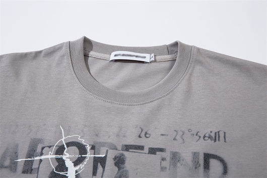 Camiseta de Algodón Puro con Diseño de Sombra Creativa para Hombre - Image 16