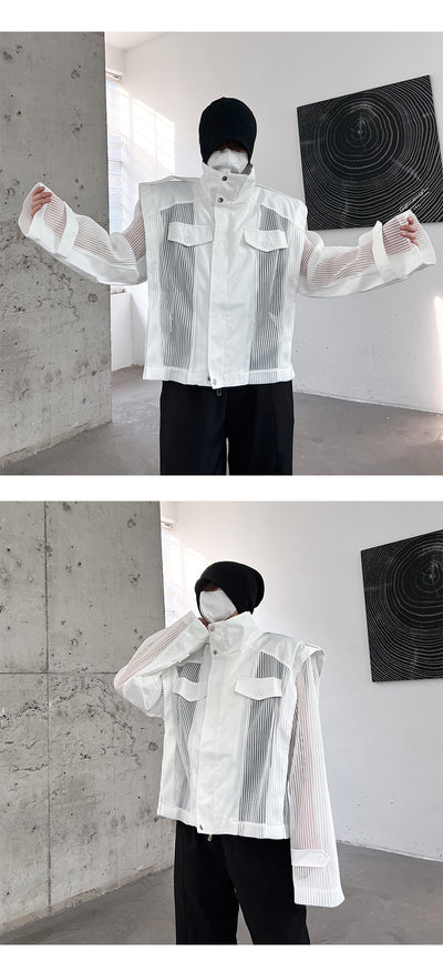 Blusa Suelta de Gasa con Cuello Alto Protección Solar - Image 16