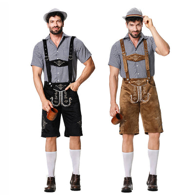 Conjunto Completo para Festival de Cerveza - Overol Denim, Camisa y Gorro - Image 17