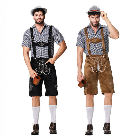 Conjunto Completo para Festival de Cerveza - Overol Denim, Camisa y Gorro - Image 17