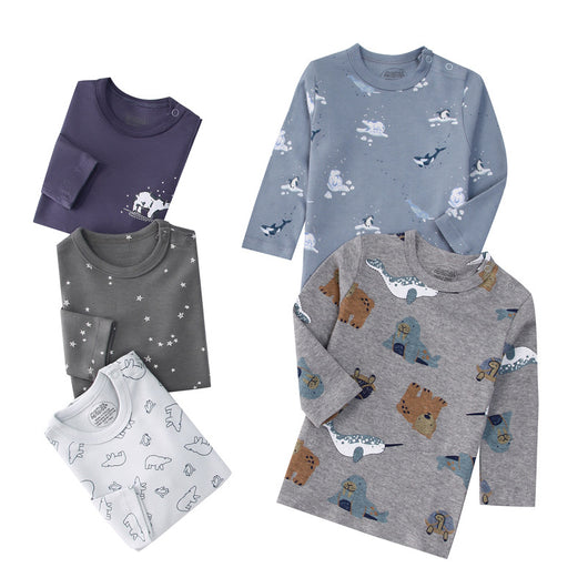 Pack de 5 Camisetas Infantiles Manga Larga Estampado Otoño Multicolor - Image 31