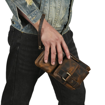 Bolsa de Pecho de Cuero Curtido al Vegetal para Hombre - Estilo Viajero - Image 26
