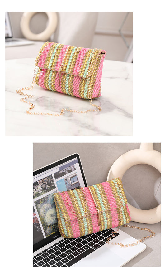 Bolso Bandolera Tejido de Paja Estilo Coreano - Image 30