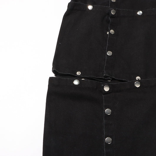 Jeans Talle Alto Irregular con Botones Desmontables - Image 18