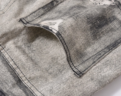 Jeans Ajustados Daddy con Desgarre y Efecto Gato Gris Claro - Image 22
