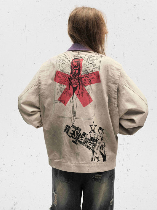 Chaqueta Detroit con Diseño Retro Badge y Teñido Vintage - Image 9