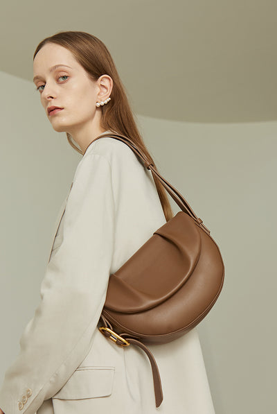 Bolso Bandolera de Cuero Vacuno con Pliegues - Image 11