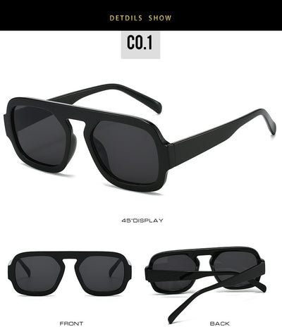 Men's and women's pilot sunglasses with a black plastic frame and vibrant orange-yellow lenses. - Image 17