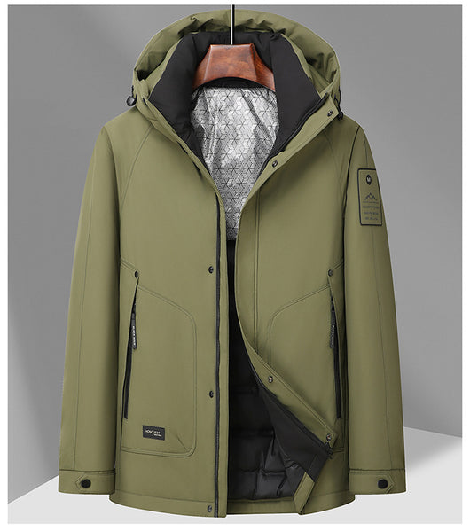 Chaqueta Impermeable con Capucha de Plumón de Pato Blanco - Image 29