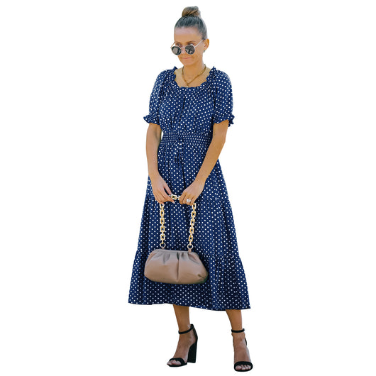 Vestido de Verano Lunares Verde Chifón Europeo - Image 18