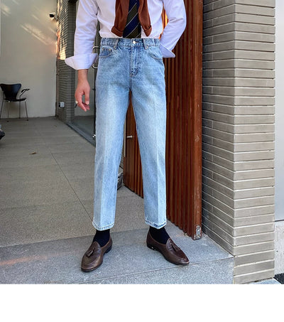 Jeans Slim Fit Estilo Retro Británico para Hombre - Image 93